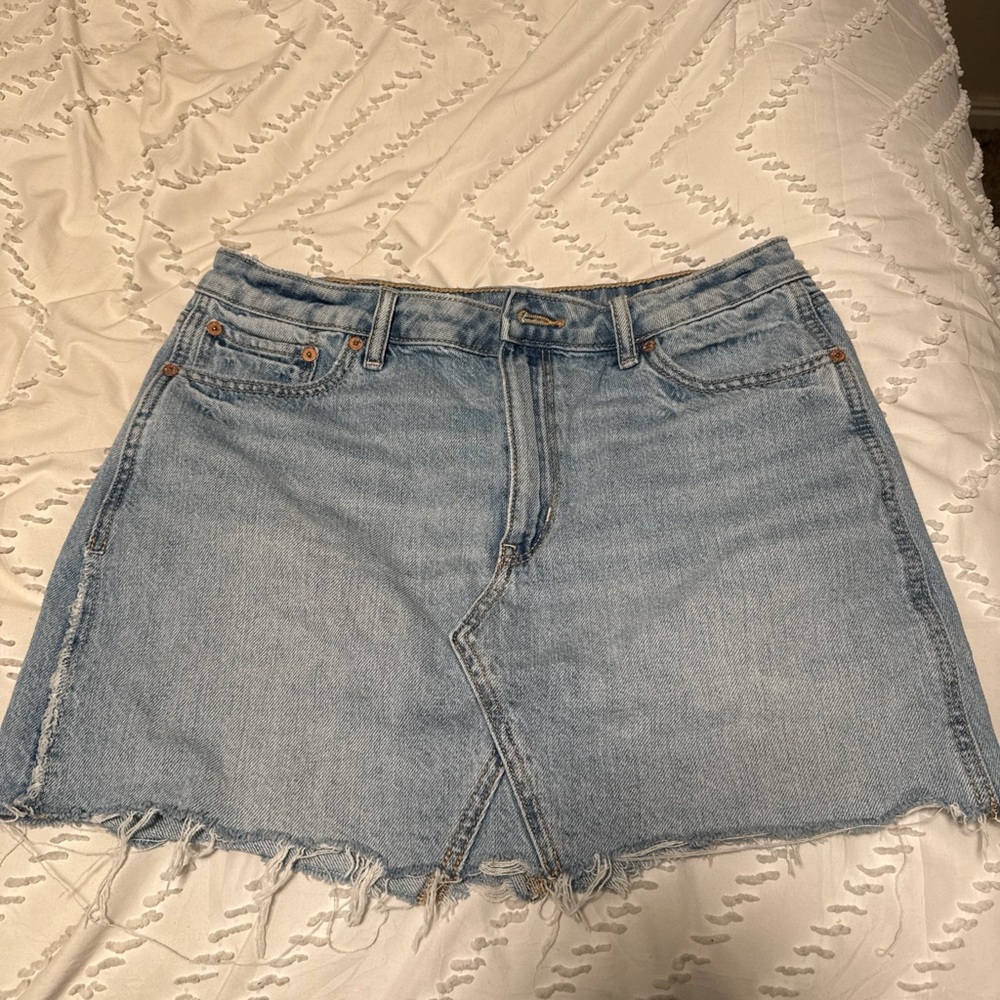 American Eagle Outfitters Blue Asymmetrical Mini Skirt Casual
